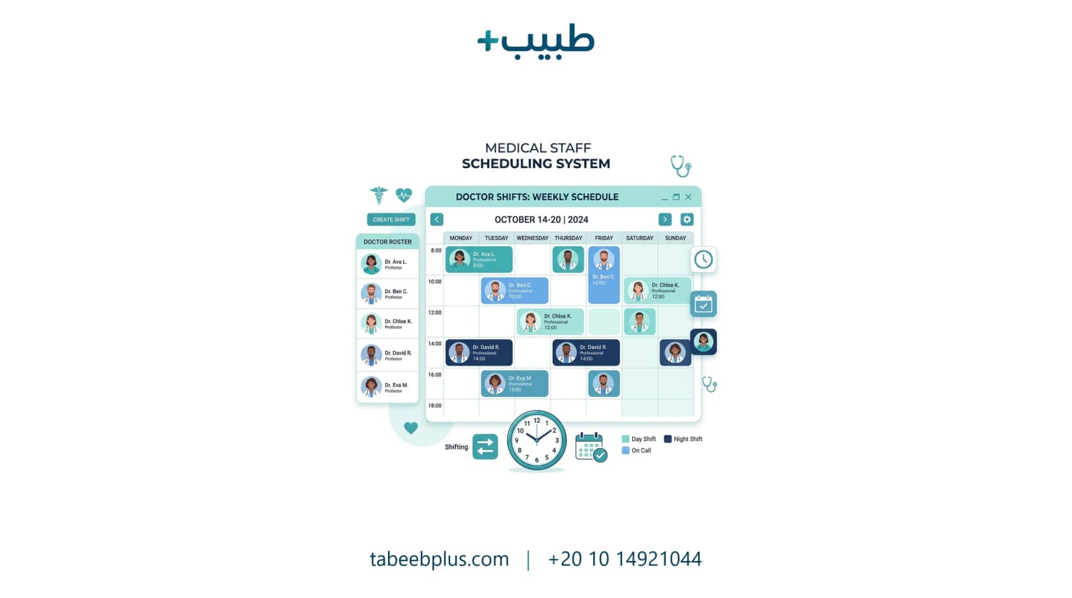 نظام المناوبات وجداول الأطباء