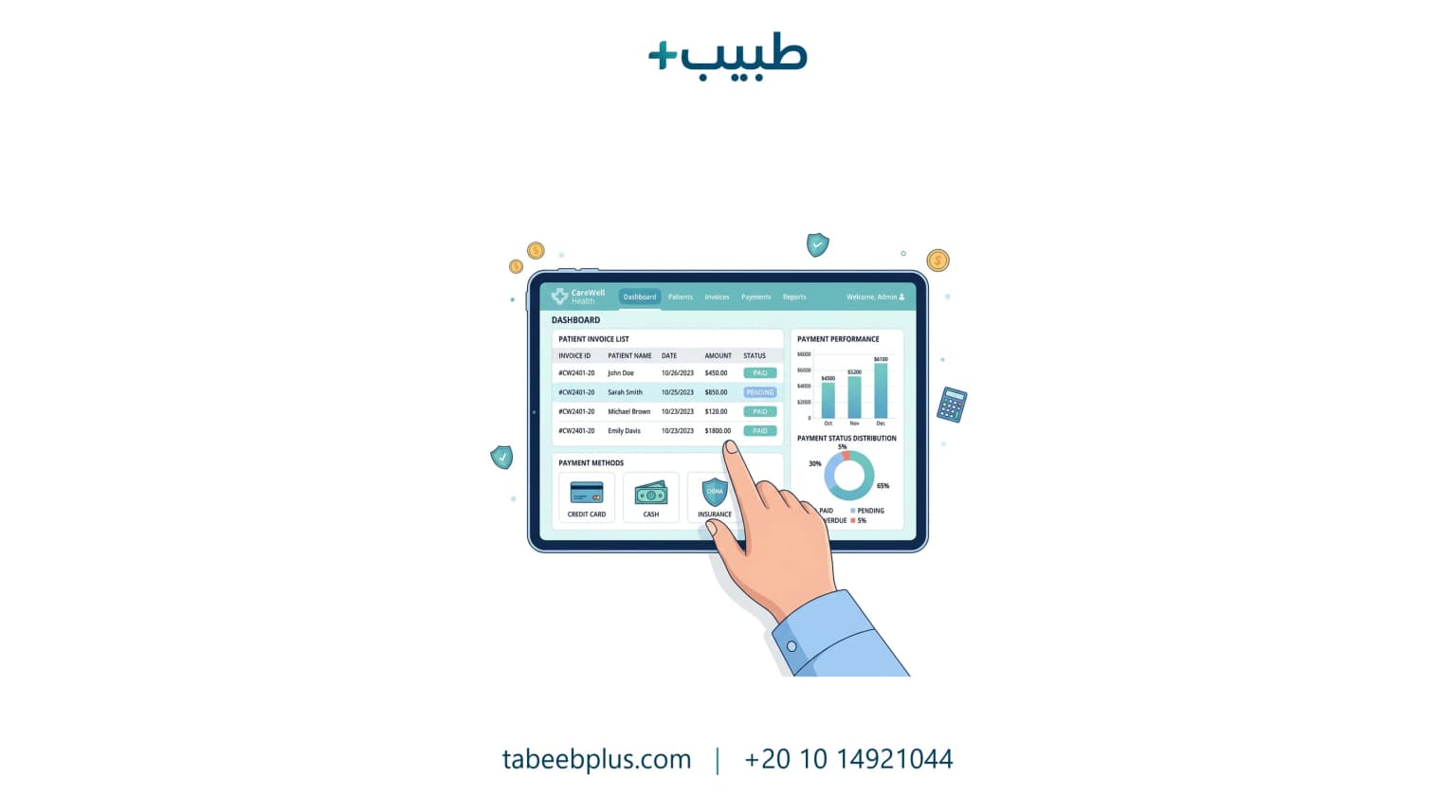 إدارة حسابات المرضى والمدفوعات